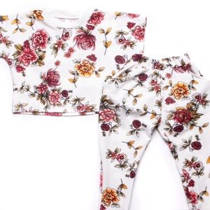 Two pcs kids (girls) floral shirt & pant set